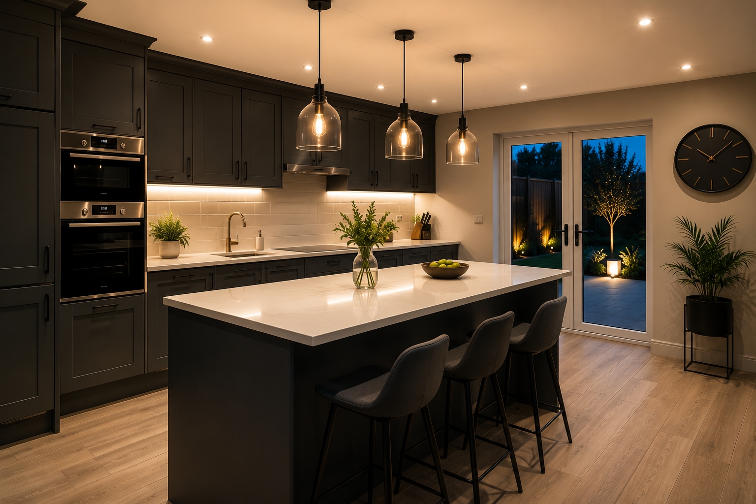 Kitchen lighting and electrical installation